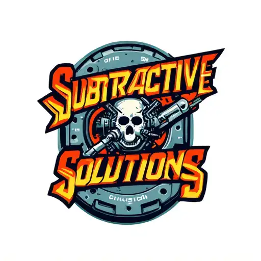 "Subtractive Solutions" Logo for a machine shop tattoo design idea