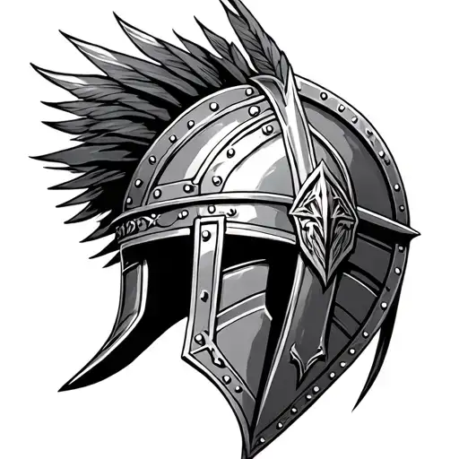 centurion helmet shield tattoo design idea