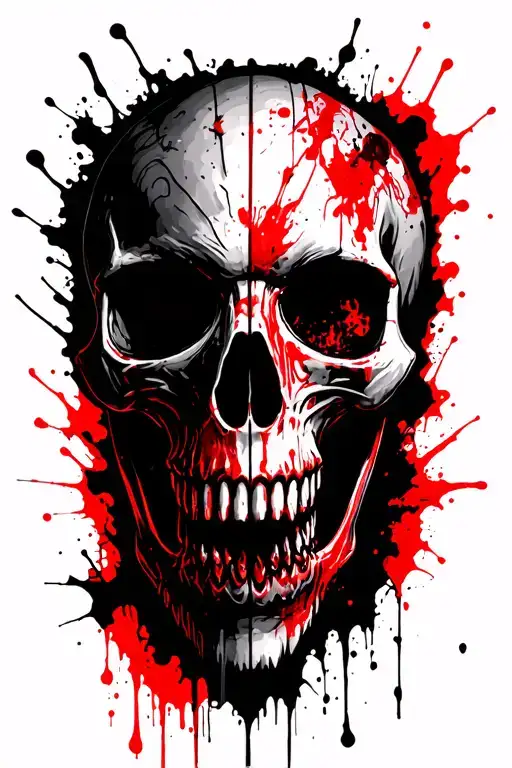 animal skull creepy tattoo design idea