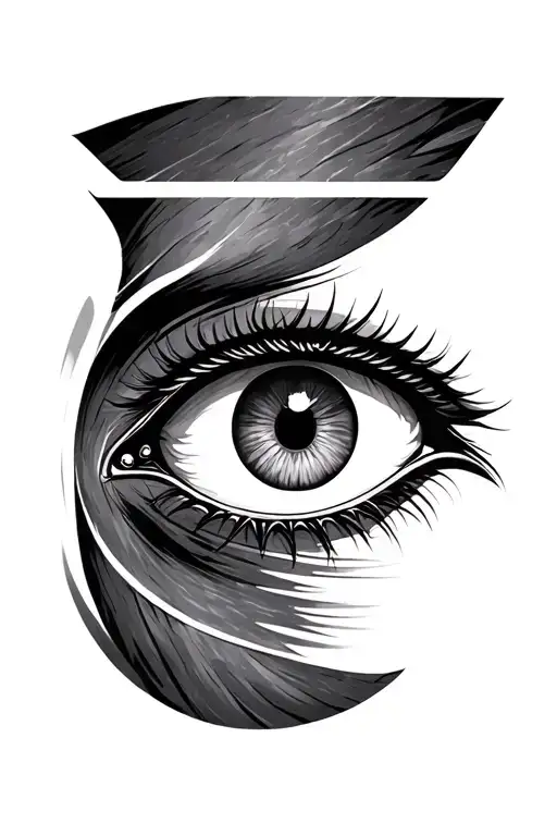 eye of horus portrait looking tattoo design idea