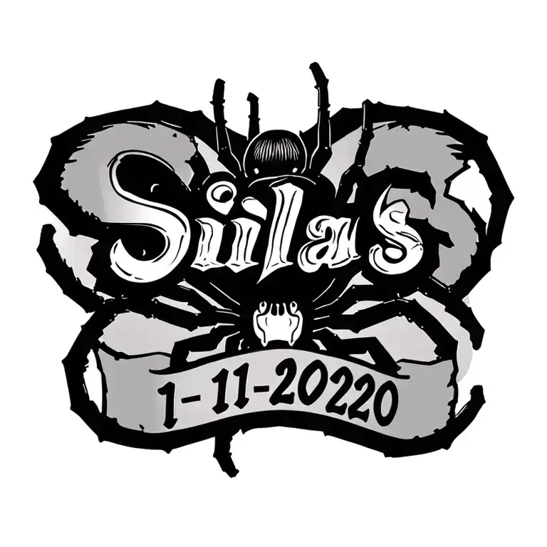 "Silas 1-11-2020" silas black widow spider tattoo design idea