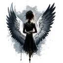 angle wings tattoo design idea