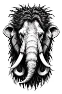 mammoth head tattoo design idea
