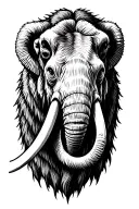 mammoth head tattoo design idea