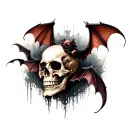 Gothic, bats , skull  tattoo design idea