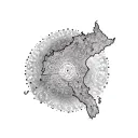 Laos map wit tattoo design idea