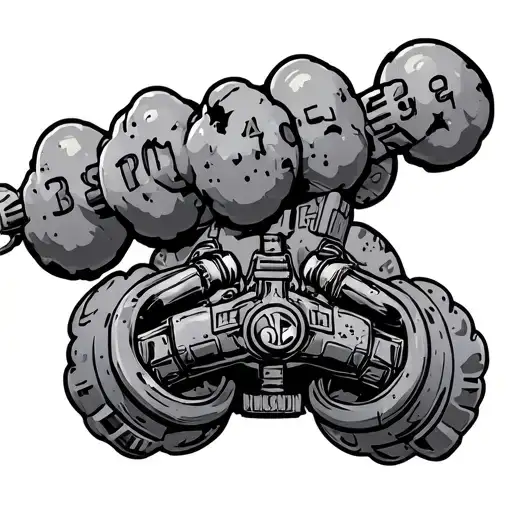 bomb squad nuke boom on top symbolizing tattoo design idea