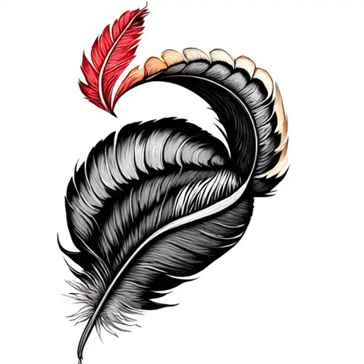 Turkey Feather tattoo design idea