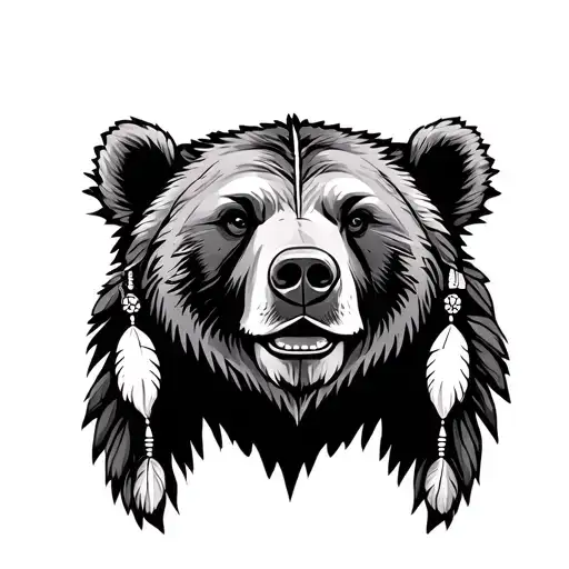 Native American Bear tattoo design idea