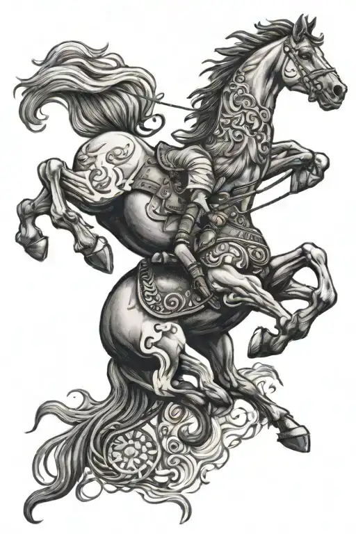 Attila's horse with God riding it tattoo design idea