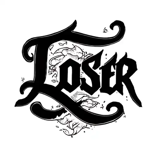 "Loser" loser taxt tattoo design idea
