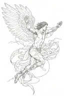 icarus falling backwards from the sky tattoo design idea
