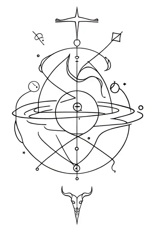 universe tattoo with a capricorn and taurus symbol tattoo design idea