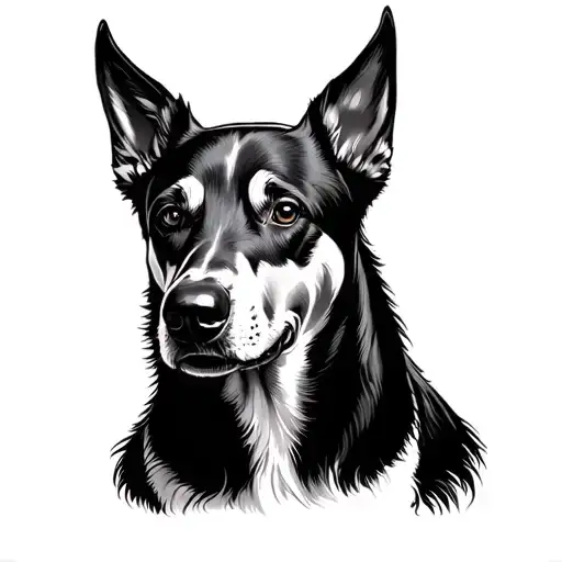 Kelpie dog ear outline tattoo tattoo design idea