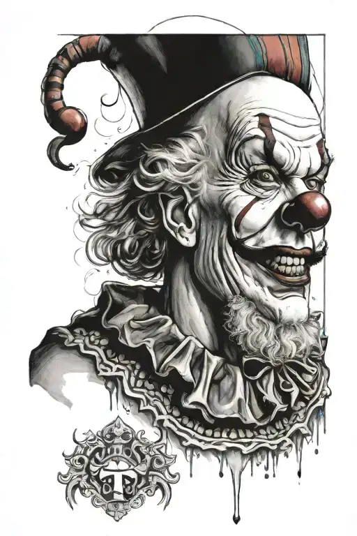 art the clown tattoo design idea