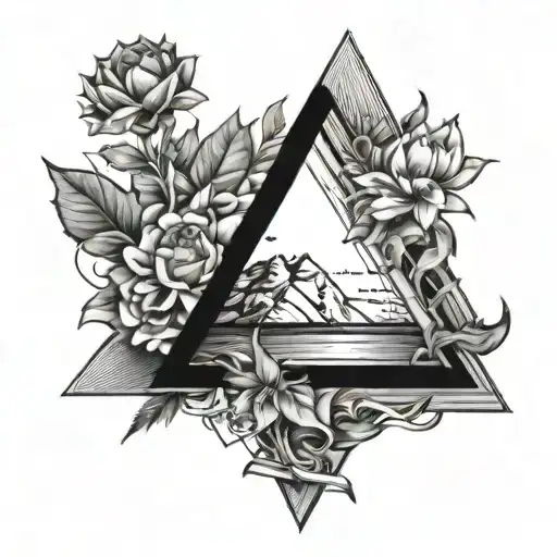 bigbang inside triangle lineart tattoo design idea