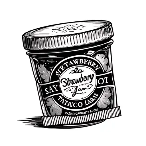 strawberry jam packet tattoo design idea