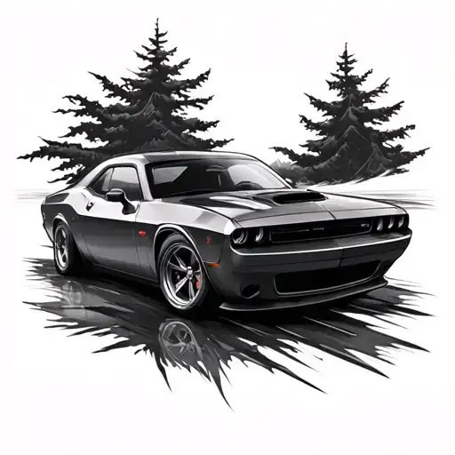 Create A Tattoo Design Featuring A Dodge Challenger tattoo design idea