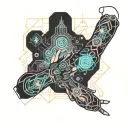 synthetic anatomy arm sleeve tattoo design idea