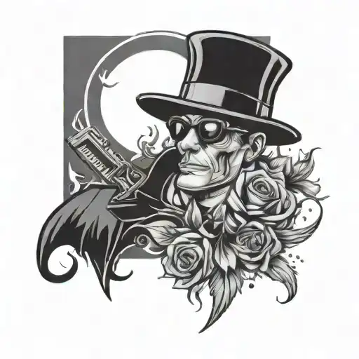 mafia symbol incorporated tattoo design idea