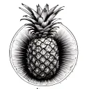 pineapple with a halo tattoo design idea