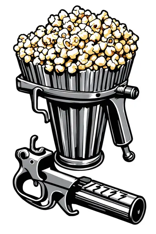 tattoo gun and popcorn  tattoo design idea