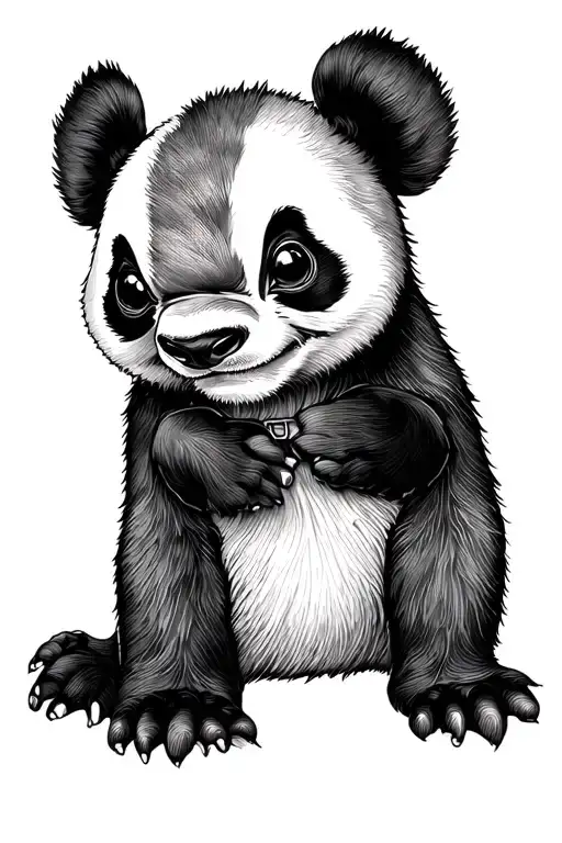charismatic stich panda tattoo design idea