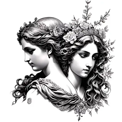 Fortuna, Aphrodite and Ares god tattoo  tattoo design idea