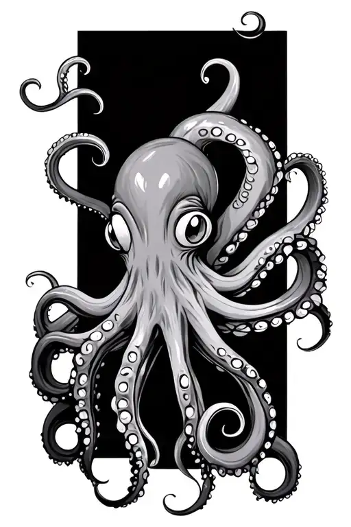 octopus wrapping its tentacles tattoo design idea