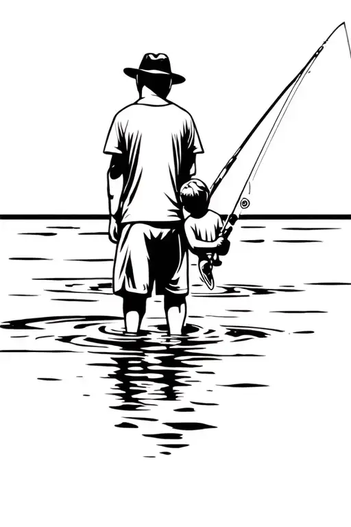 father son fishing tattoo inspired tattoo design idea