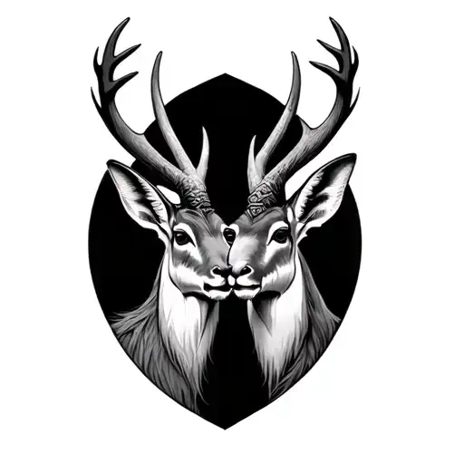 two headed Jackalope tattoo design idea