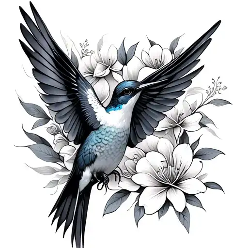 humming-bird tattoo design idea