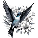 humming-bird tattoo design idea