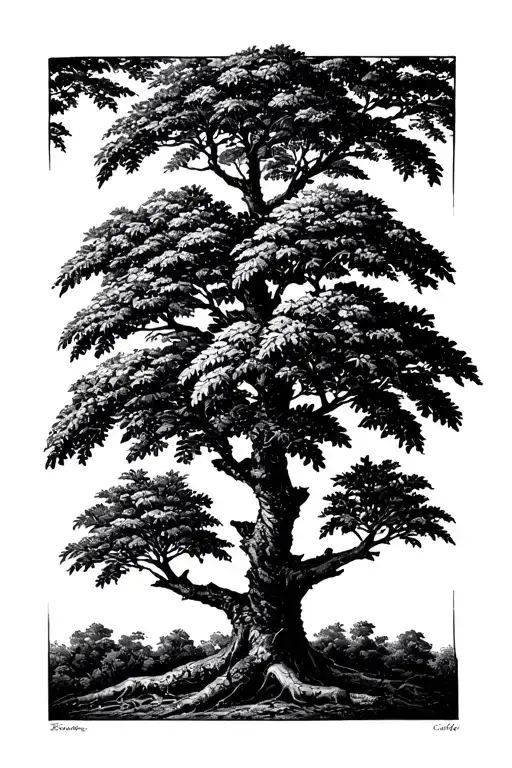 kentucky coffee tree tattoo design idea
