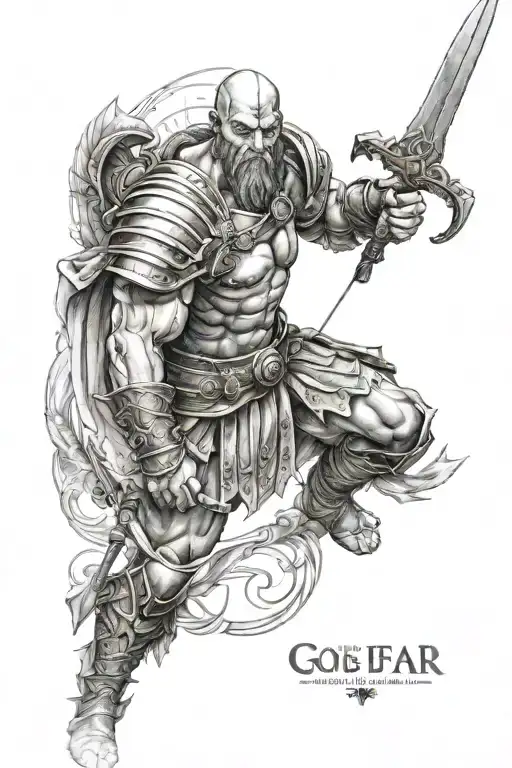 greek mythology with ares god of war tattoo design idea