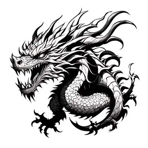 generate dragon warrior tattoo design idea