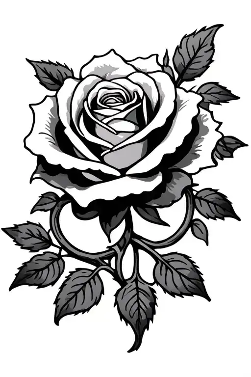 rose and vines with hidden Irish Celtic symbols incorporated tattoo design idea