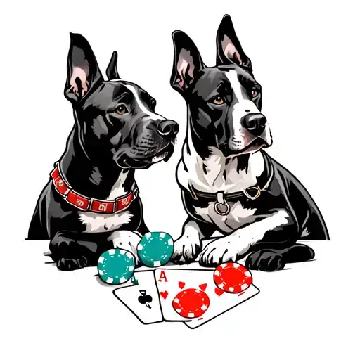 Dogs Playing Poker tattoo design idea