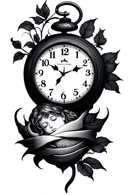 miscarriage tattoos with clock tattoo design idea