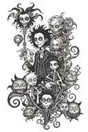 tim burton characters tattoo design idea