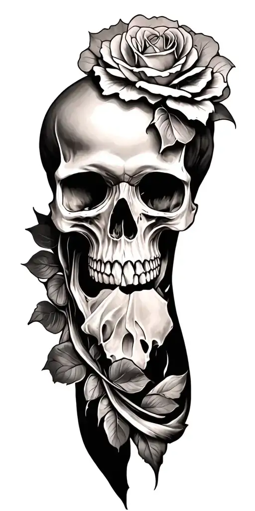 Skull Mysterious and Dark tattoo design idea