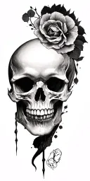 Skull Mysterious and Dark tattoo design idea