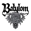 the word Babylon written vertically in cursive tattoo design idea