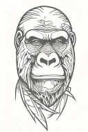 gorilla with jungle scene tattoo design idea