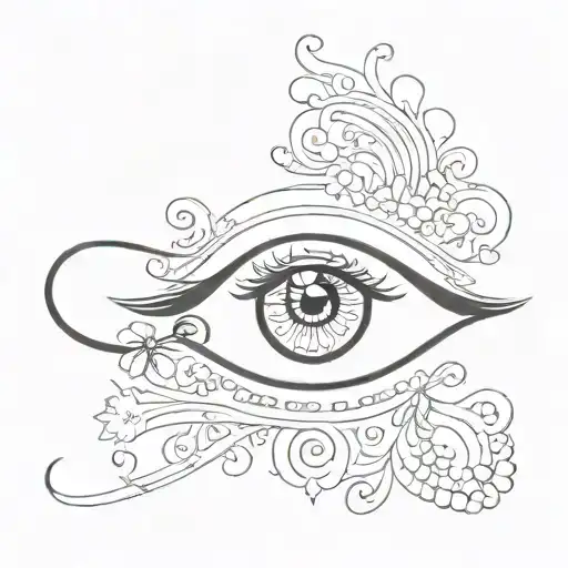  Gypsy protection eye tattoo design idea