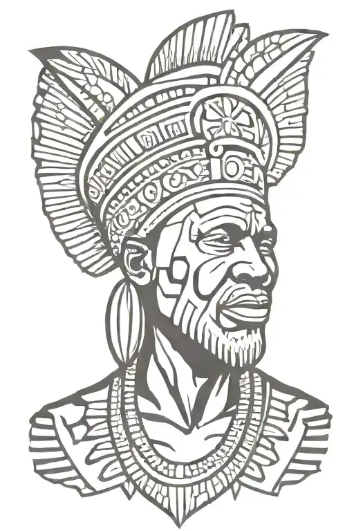 Nigerian chieftain tattoo design idea