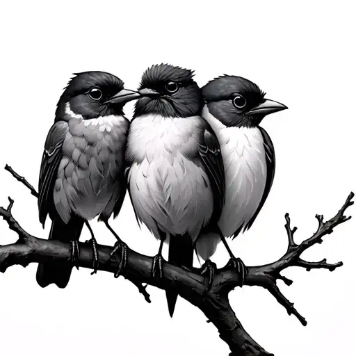 3 birds on branch collar bone tattoo design idea