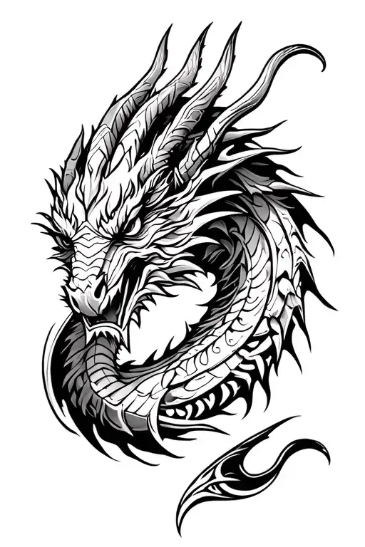 viking dragon tribal tattoo tattoo design idea