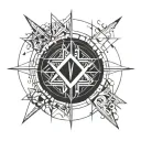 4 letters V; V; D; G in a cercle form tattoo design idea