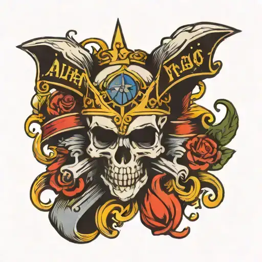 Alpha Tau Omega Stoic Skull Christianity tattoo design idea
